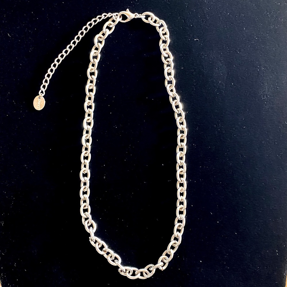 Claire’s Silver Chain Charm Choker Necklace